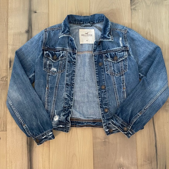 Hoillster Distressed Jean Jacket - Picture 1 of 6